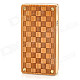 Grid Pattern Electric Touch Sensor Windproof Butane Gas Lighter w/ PU Leather Case - Golden + Yellow