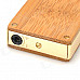 Grid Pattern Electric Touch Sensor Windproof Butane Gas Lighter w/ PU Leather Case - Golden + Yellow