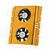 FS01 Dual-Fan 9-Blade Aluminum USB Fan for 3.5" HDD - Golden