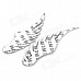 3D Angel's Wings Shaped Stainless Steel Car Decoration Sticker - Silver (2 PCS)