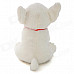 Cute Sitting Dog Shaped Short Plush Toy w/ Ring - White