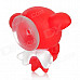 Cute Cartoon Flying Pig Holding Love Heart Doll Toy w/ Suction Cup - Red + White