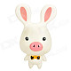 Cartoon Suction Cup Pig Nose Rabbit Toy - White + Pink
