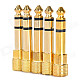 6.35mm Male to 3.5mm Female Audio Jack Adapters - Golden (5 PCS)