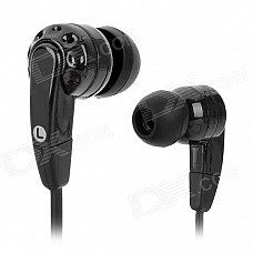 LX-3303 Stylish Flat Cable Mega Bass In-Ear Earphones - Black (3.5mm Plug / 120cm)