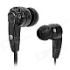 LX-3303 Stylish Flat Cable Mega Bass In-Ear Earphones - Black (3.5mm Plug / 120cm)