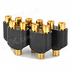 RCA Female 1 to 2 Splitter Adapters (5 PCS)