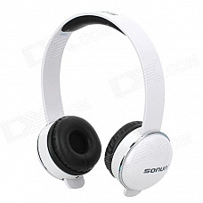 SONUN SN-T2 Stylish Headphone Headset w/ Microphone for PC - White + Black