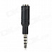 3.5mm 4-Conductor (TRRS) Male to Female Audio Adapter - Black + Silver (5 PCS)