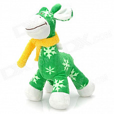 Cute Giraffe Style Short Plush Doll Toy - Green + White + Yellow