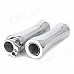 22mm Motorcycle Zinc Alloy Plating Handle Grip Covers - Silver (2 PCS)