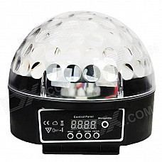 WTD-2 Sound Control 3W 9-Mode RGB 6-LED Crystal Magic Ball Light - Transparent + Black