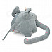 cbx1502 Cute PP Cotton + Plush Long Nose Elephant Toy - Grey