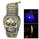 LED Eyes Skull Head Style Gas Lighter - Bronze