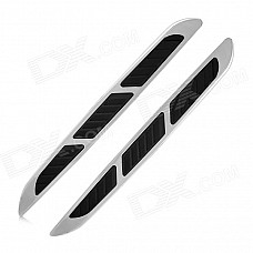 Car 617 Simulation Modified Engine Cover Air Flow Stickers - Black + Silver (Pair)