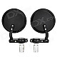 DIY Round Motorcycle Aluminum Alloy Rear Back Rearview Mirrors - Black + Silver (Pair)