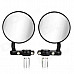 DIY Round Motorcycle Aluminum Alloy Rear Back Rearview Mirrors - Black + Silver (Pair)