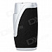 Dual Flame Wind Proof Butane Gas Lighter - Silver + Black