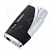 Dual Flame Wind Proof Butane Gas Lighter - Silver + Black