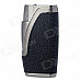 Dual Flame Wind Proof Butane Gas Lighter - Grey + Black