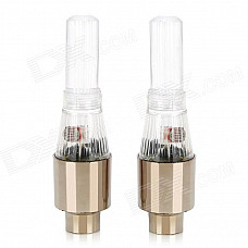 MP041 Waterproof LED Colorful Light Vehicle Tire Valve Flashing Lamps - Silver (2 PCS / 4.5V)