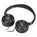 SALAR EM520 Folding Headset Headphones for MP3 / MP4 / MP5 / Ipad / Iphone - Black (3.5mm Plug)