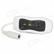 Waterproof 3.5mm Looping MP3 Player w/ FM + USB + Earphones - White + Black