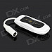 Waterproof 3.5mm Looping MP3 Player w/ FM + USB + Earphones - White + Black