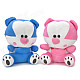 Cute Bear Figure Plush Doll Toy w/ Suction Cup - Pink + White + Blue + Black (2 PCS)