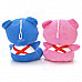 Cute Bear Figure Plush Doll Toy w/ Suction Cup - Pink + White + Blue + Black (2 PCS)