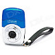 FOCUS JD-FO62 Creative Camera Style Windproof Butane Jet Lighter w/ Strap - Blue + Silver