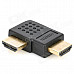 Right Angle HDMI Male to Male Adapter - Black + Golden