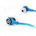 SMZ 601 Stylish Flat In-Ear Earphones - Blue + Black (3.5mm Plug / 110cm)