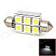 Festoon 36mm 2W 102lm 7000k 6-SMD 5050 LED White Light Car Indicator Lamp - Silver (DC 12V / 24V)