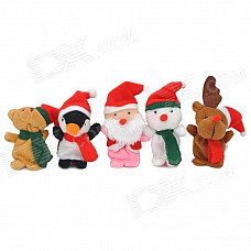 FT604 Christmas Style Plush Finger Puppets Toys - Multicolored (5 PCS / Pack)