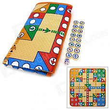 Flight Chess Game PE Cotton Mat w/ Transparent Dice - Multicolor (75 x 79cm)