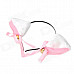 Cute Cat Ears Style Plush + Iron Headband Hair Band - White + Pink + Black