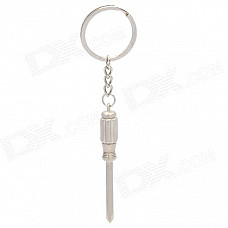 Zinc Alloy Tool Cross Screwdriver Keychain - Silver