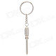 Zinc Alloy Tool Cross Screwdriver Keychain - Silver
