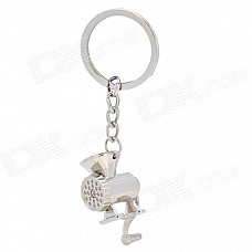 Meat Grinder Zinc Alloy Keychain - Silver