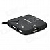 HD-059 Combo USB 2.0 3-Port Hub + M2 / MS / TF / SD Card Reader - Black (55cm-Cable / Max 1TB)