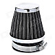 Mushroom Head Style Stainless Steel Motorcycle Air Filter for ATV / Off-Road - Silver + Black (54mm)