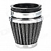 Mushroom Head Style Stainless Steel Motorcycle Air Filter for ATV / Off-Road - Silver + Black (54mm)