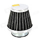 39mm Diameter Steel Wire Mesh Air Filter for Motorcycle / Off-road Vehicle - Silver + Black