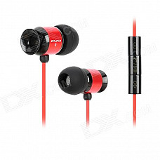 Awei T10vi Stylish In-Ear Earphones w/ Microphone / Clip - Red + Black (3.5mm Plug / 135cm)