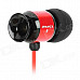 Awei T10vi Stylish In-Ear Earphones w/ Microphone / Clip - Red + Black (3.5mm Plug / 135cm)