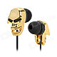 Skull Style 3.5mm Plug In-Ear Earphones - Golden + Black