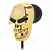 Skull Style 3.5mm Plug In-Ear Earphones - Golden + Black