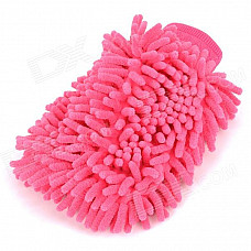 MH-M01 Double-Face Microfiber Car Wash Mitt - Rose Red