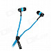 KingTime KT-11Bzip Noise-isolation Stylish In-Ear Earphones - Blue + Black (3.5mm Plug / 120cm)